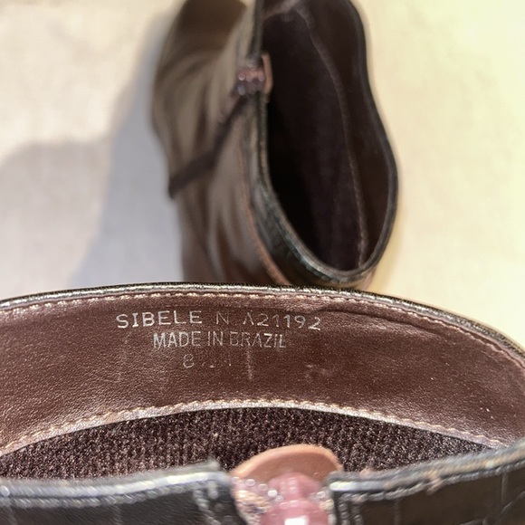 London Fog Women’s/Sieblen Tall Brown Ankle Booties w/ Chunky Heel Size 8 - Picture 16 of 16